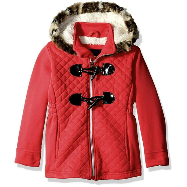 Limited Too girls Fleece Bomber With Warm Faux Fur Cheetah Lining 